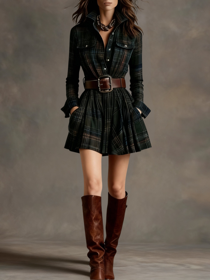 Vera – Vintage Minikleid mit Gürtel