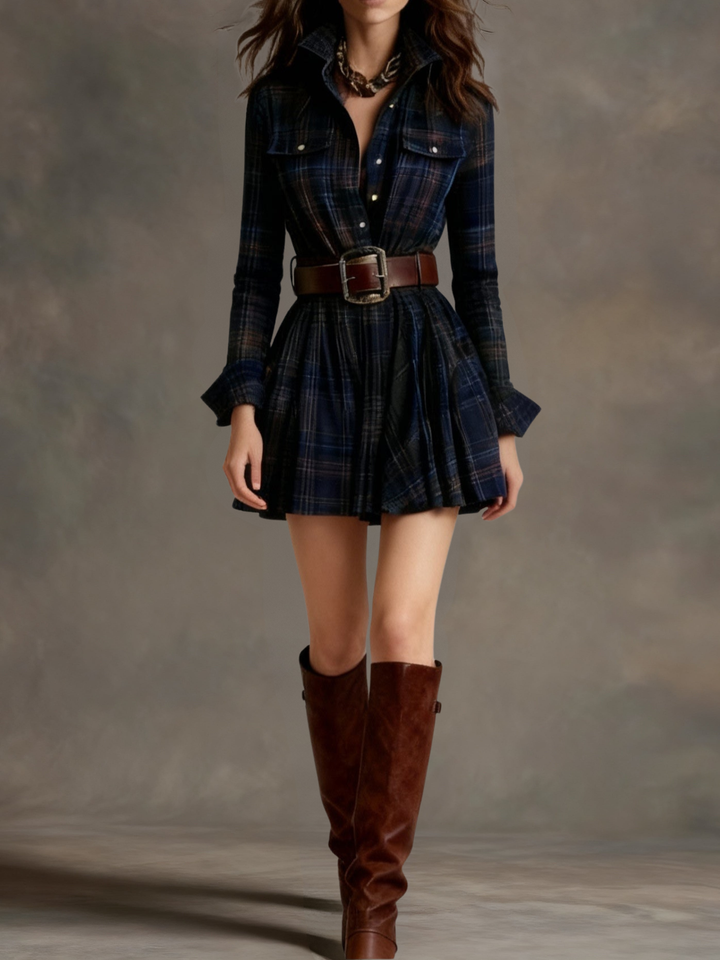 Vera – Vintage Minikleid mit Gürtel
