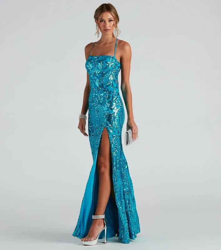 Valentina – Damen Figurbetontes Maxikleid mit Schlitz