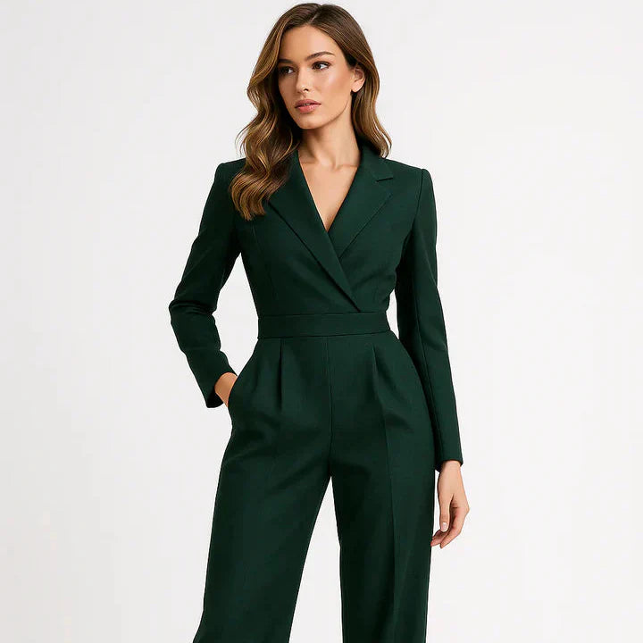 Damen Jumpsuit mit V-Ausschnitt und Wide-Leg