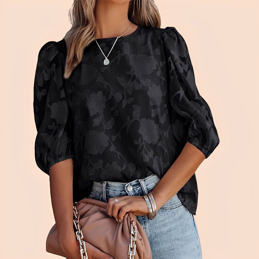 Amy – Elegantes und Bequemes Damenoberteil mit Blumenmuster