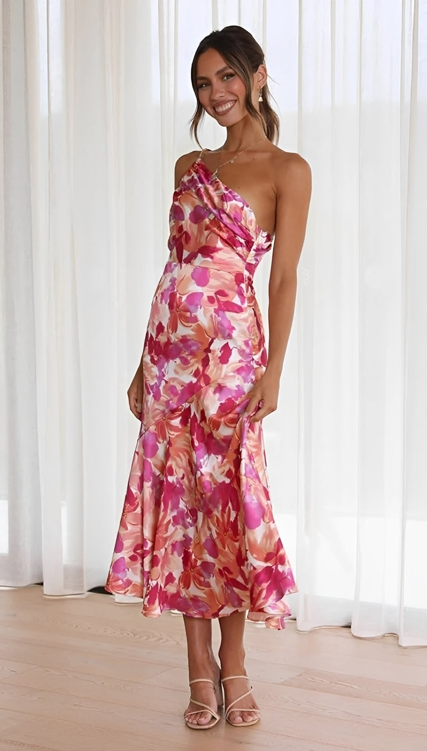 Amanda - Elegantes Midikleid mit Blumenmuster für Damen