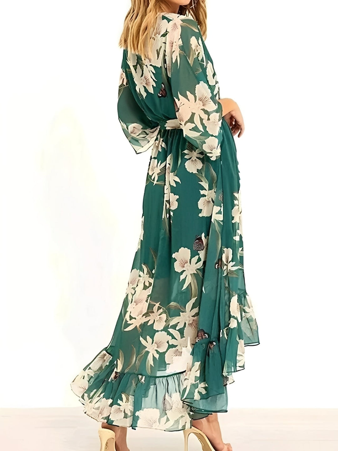 Sandra - Florales, fließendes Maxikleid für Damen