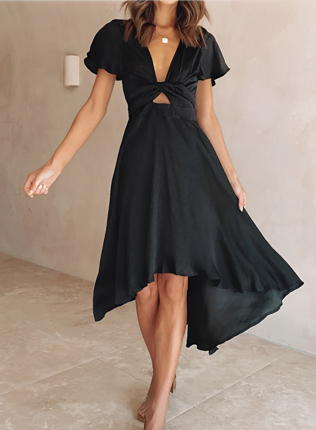 Ellia - Stilvolles, asymmetrisches Damenkleid