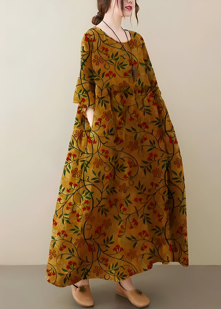 Mariam - Elegantes, locker geschnittenes Damenkleid mit weitem Saum