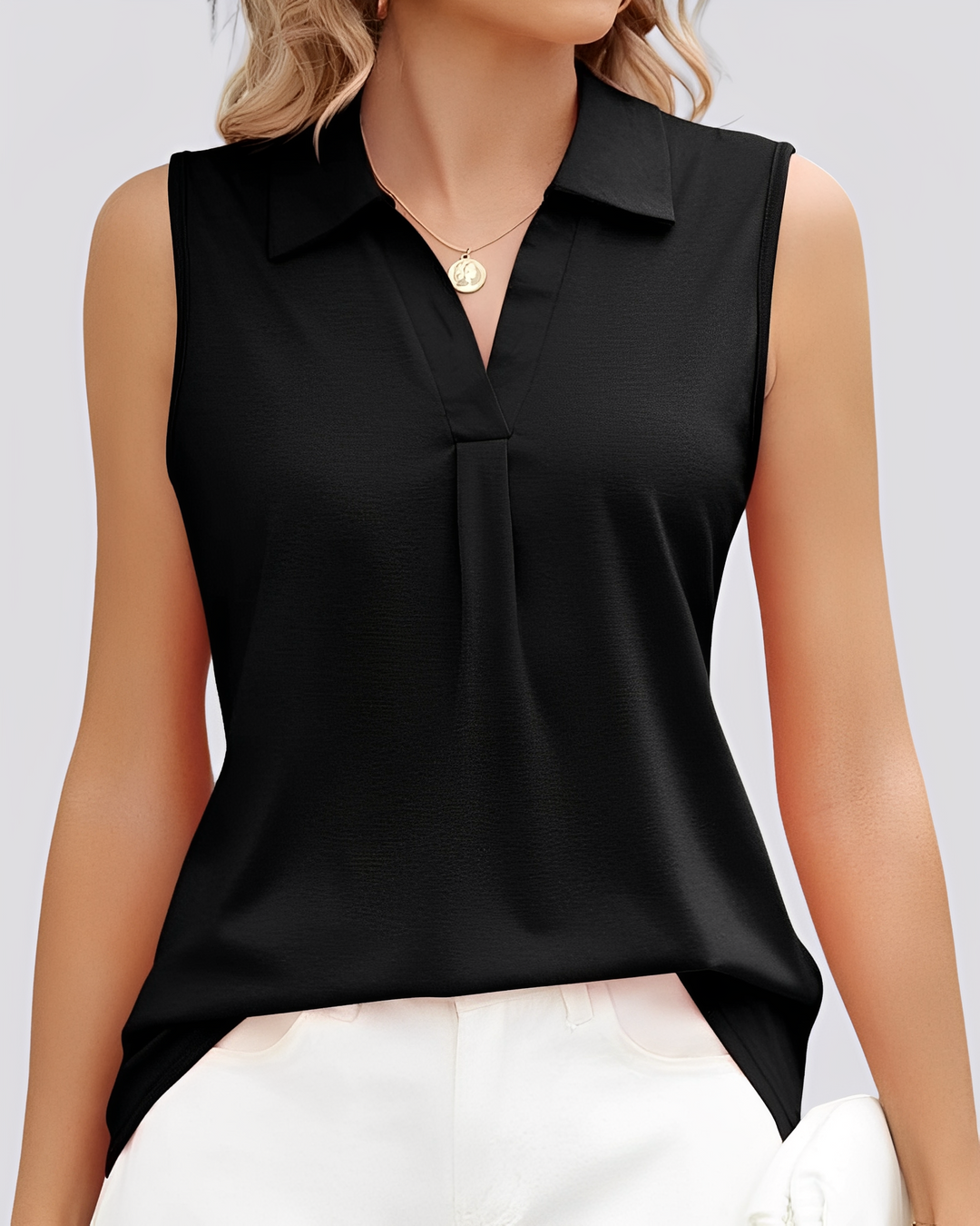 Claudia - Lässige, locker sitzende, ärmellose Bluse für Damen