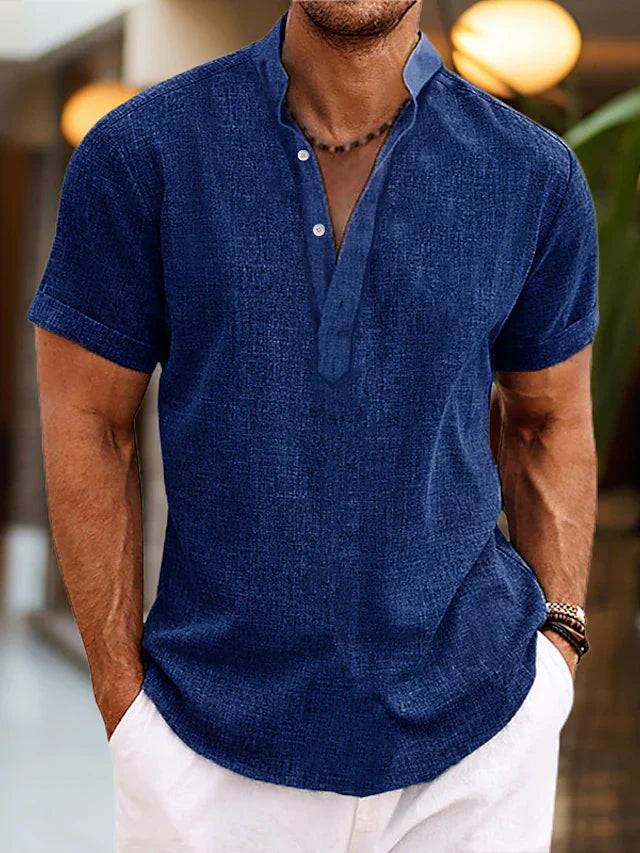 Daniel | Herren Sommer Henley Kurzarm Shirt