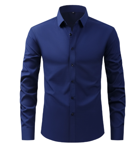 Camicia Uomo Formale Tessuto Elasticizzato Senza Pieghe
