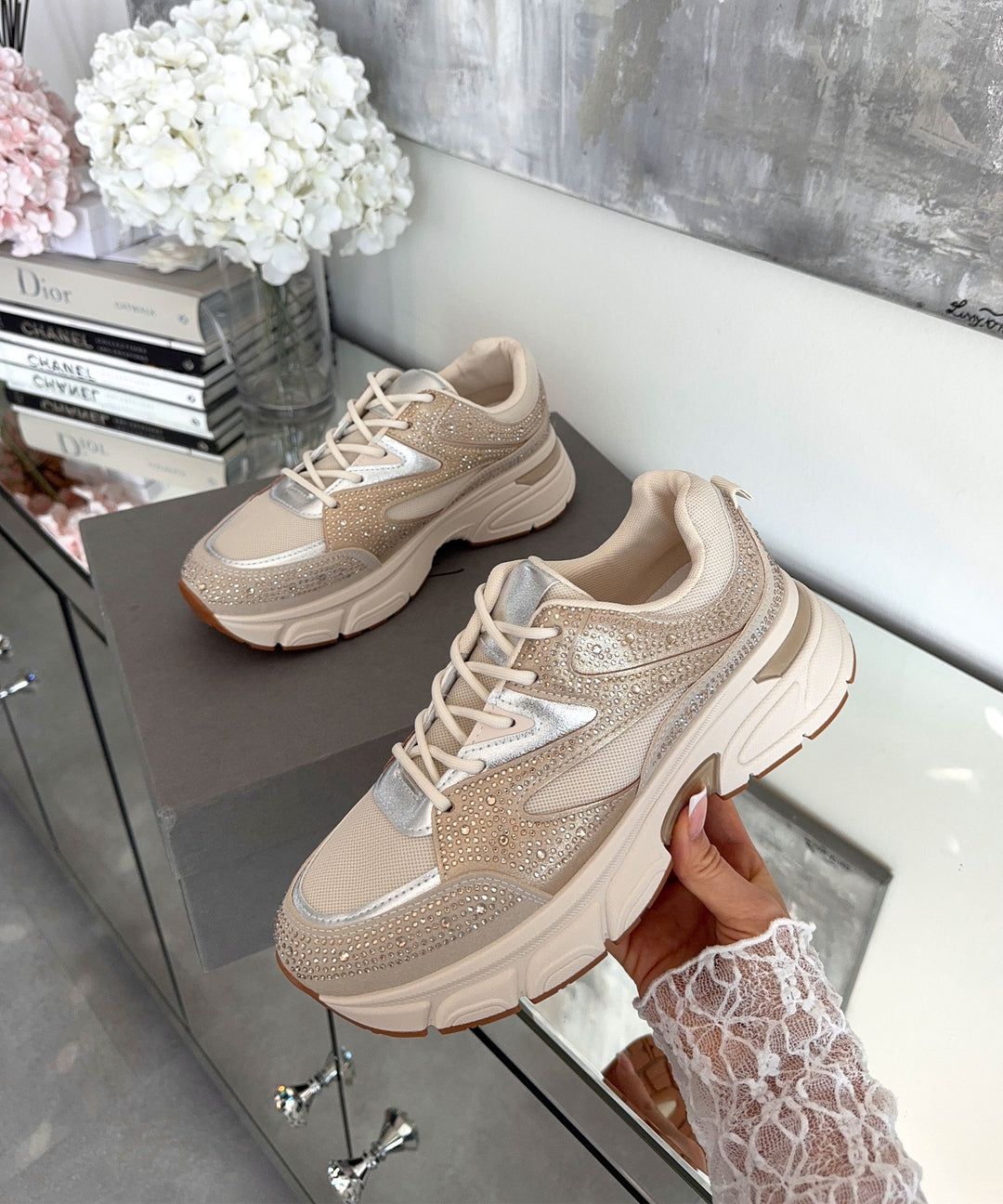 Sneaker Lola Strass Beige Ladypolitan ♡