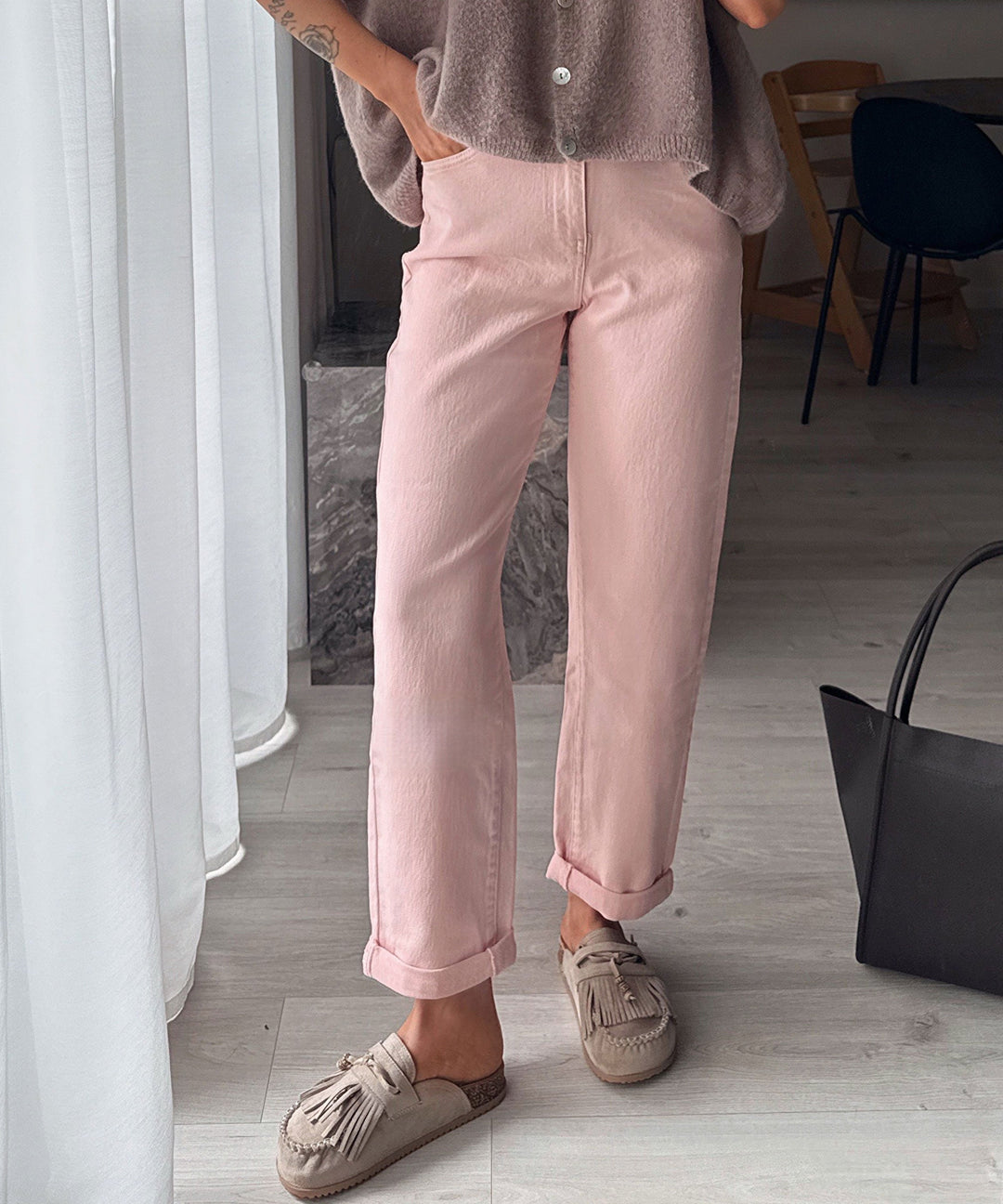 Stretch Mom Jeans Leava Rosa Ladypolitan ♡
