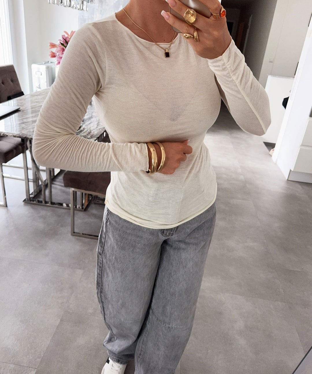 Viskose/Kaschmir Oberteil Sinna Beige Ladypolitan ♡