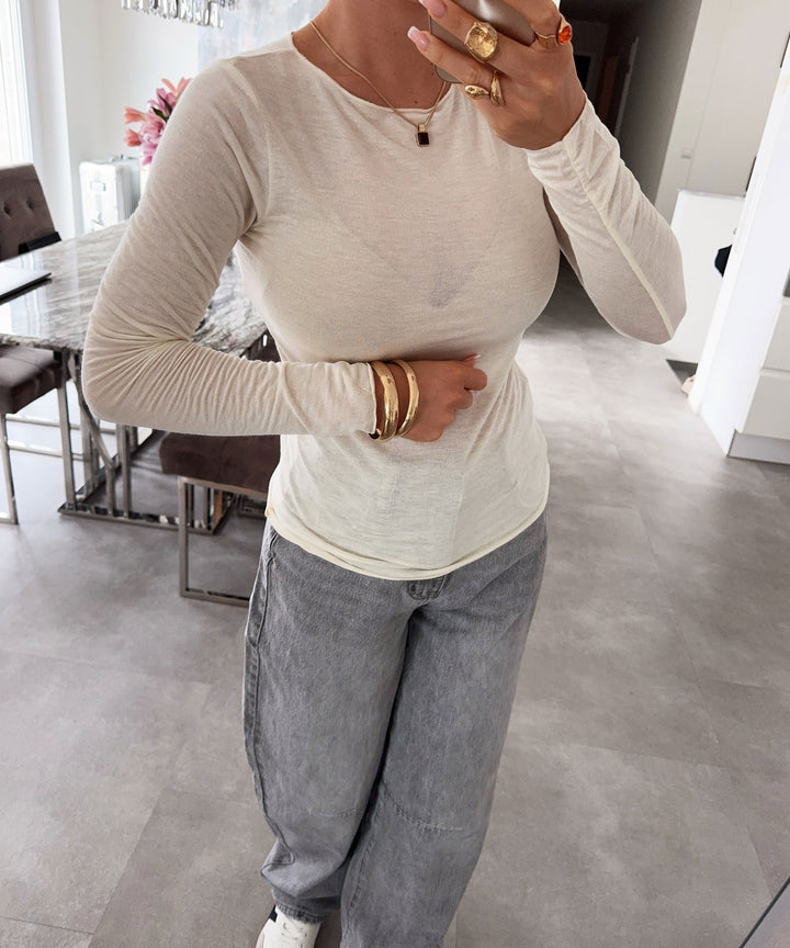 Viskose/Kaschmir Oberteil Sinna Beige Ladypolitan ♡