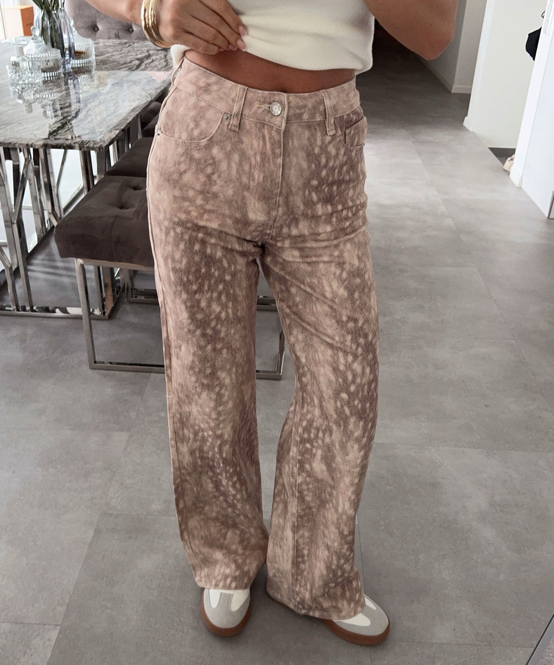 Stretch Straight Leg Jeans Sandria Beige Ladypolitan ♡