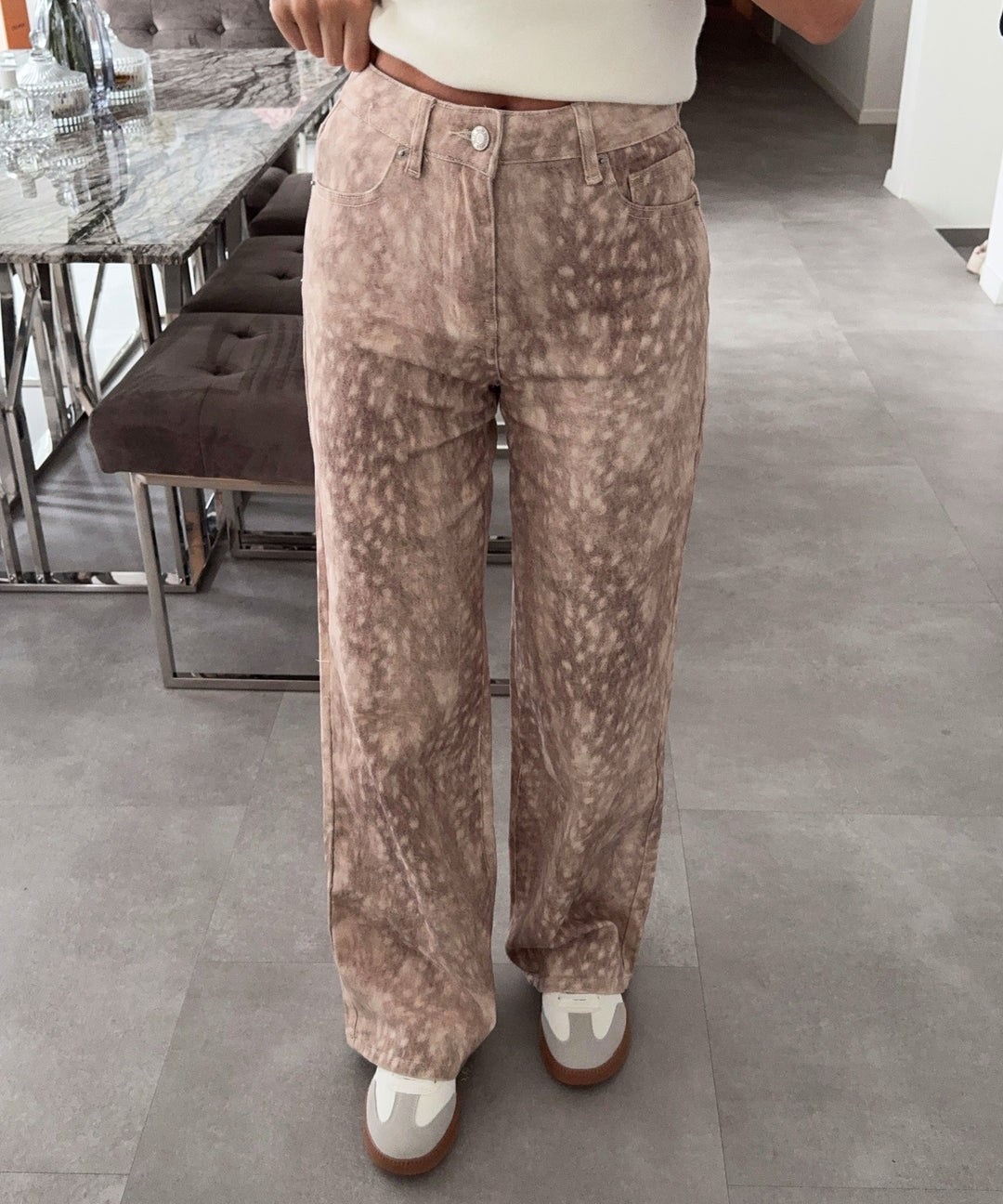 Stretch Straight Leg Jeans Sandria Beige Ladypolitan ♡
