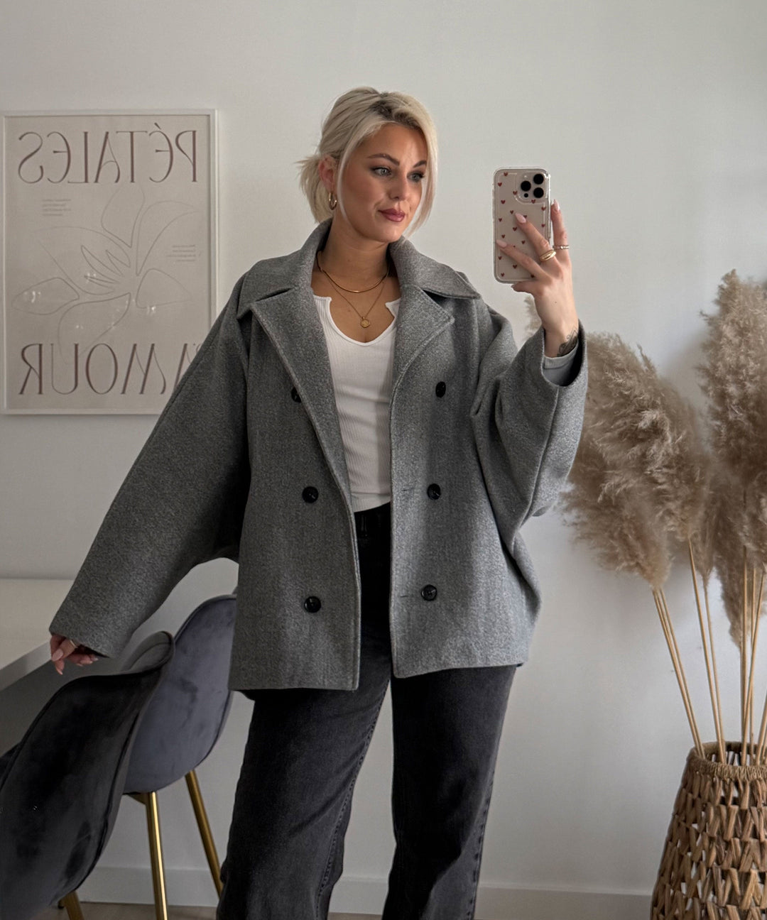 Oversize Jacke Joana Grau