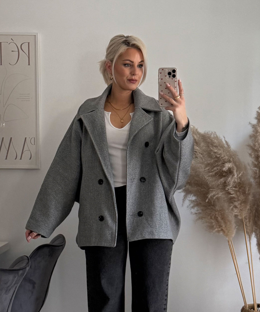 Oversize Jacke Joana Grau