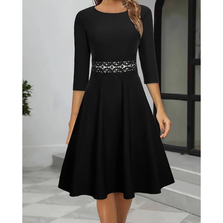 Johanna | Damen Abendkleid Midi Mit 3/4 Ärmeln