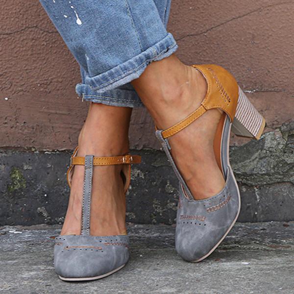 Katharina | Damen Frühlings Mary Janes Mit Blockabsatz