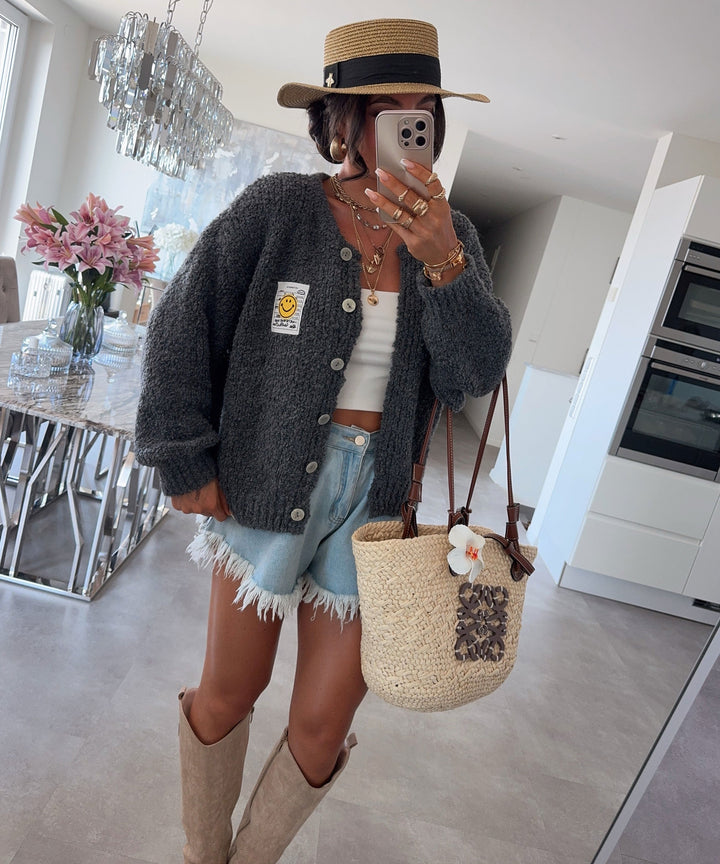 Boucle Cardigan Lalya Grau Ladypolitan ♡