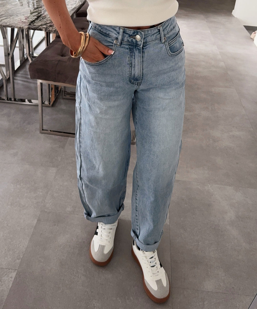 Stretch Balloon Jeans Maretta Blau