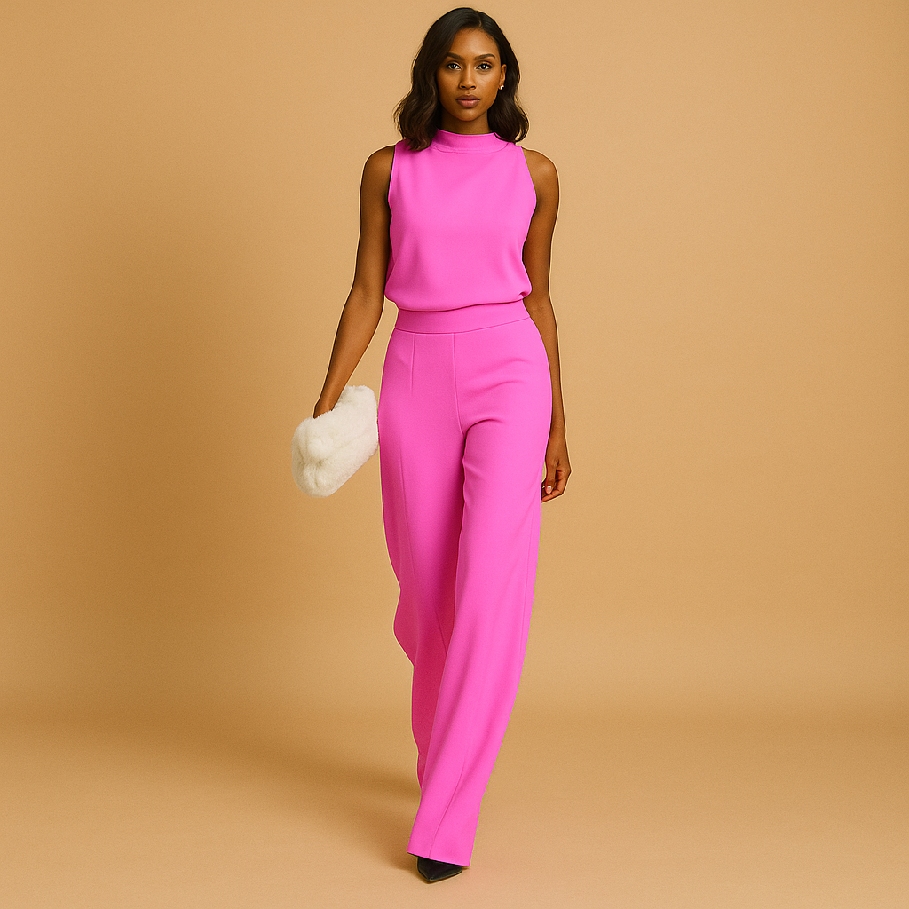 Damen Jumpsuit Halter mit hoher Taille wide-leg