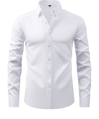 Camicia Uomo Formale Tessuto Elasticizzato Senza Pieghe