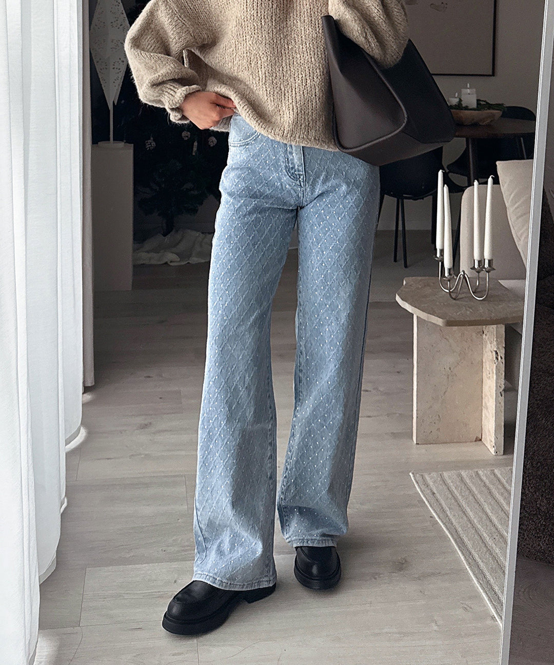 Stretch Wide Leg Jeans Kanja Blau Ladypolitan ♡