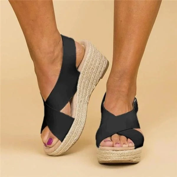 Dames Espadrilles Sleehak Orthopedisch