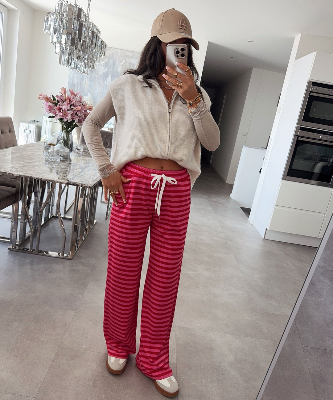 Stoffhose Leonita Rot Pink Ladypolitan ♡