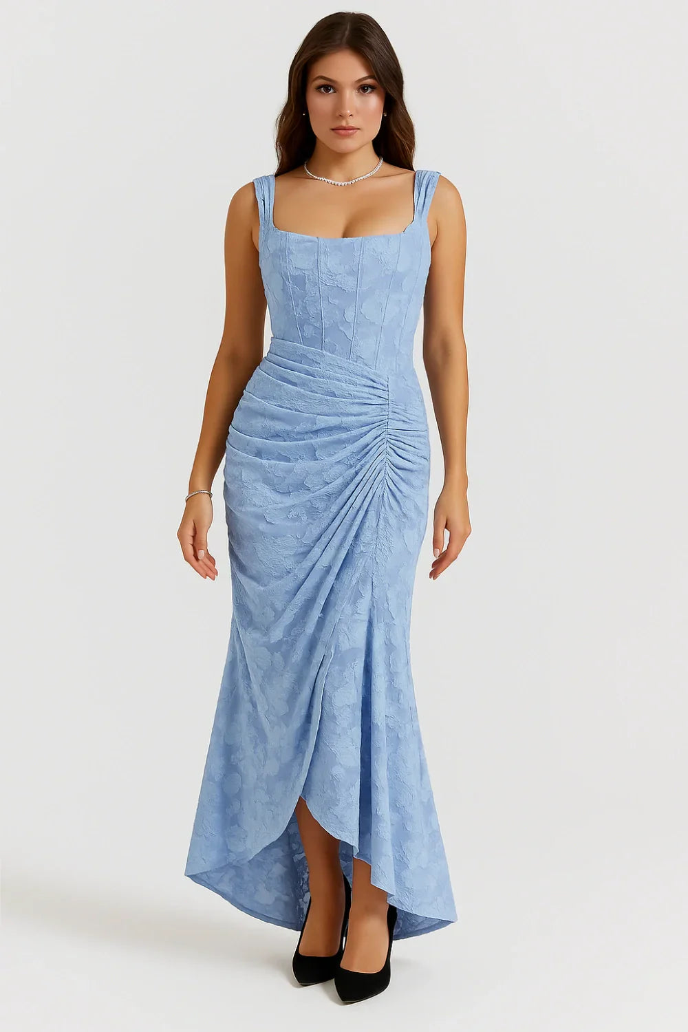 Arabella Kleid – Elegantes Korsett-Maxikleid mit Rüschen