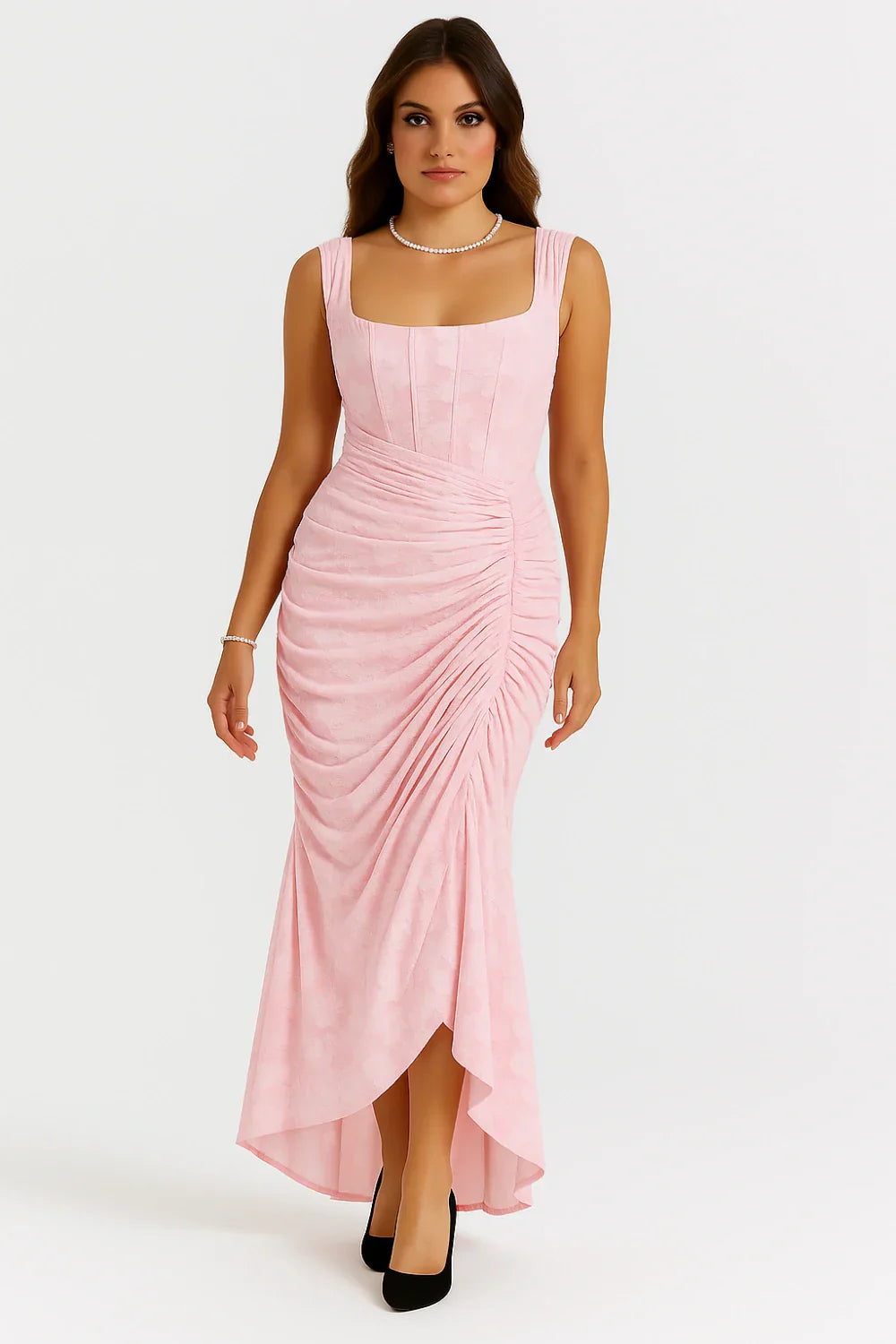Arabella Kleid – Elegantes Korsett-Maxikleid mit Rüschen
