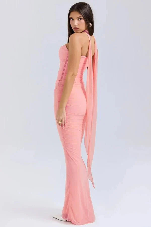 Hailey Kleid – Trägerloses Corsagen-Maxikleid mit Raffung