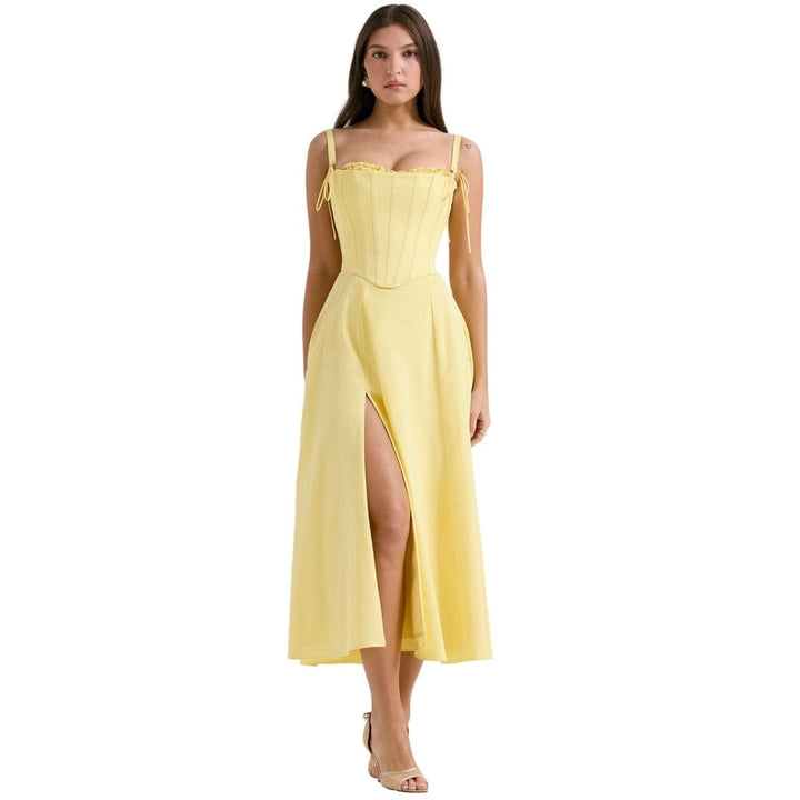 Laarni Kleid – Elegantes Korsett-Midi-Kleid für besondere Anlässe