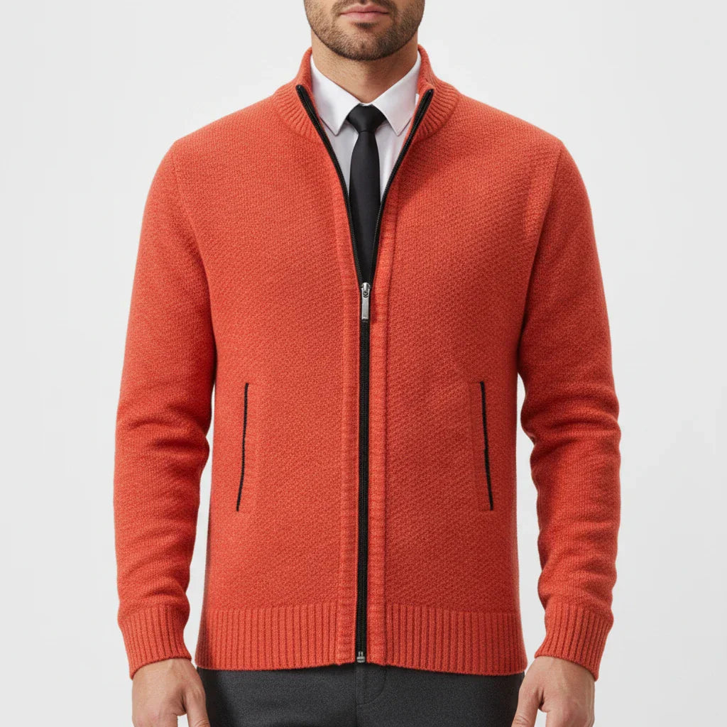 Christian | Herren Strickjacke mit Reißverschluss vorne