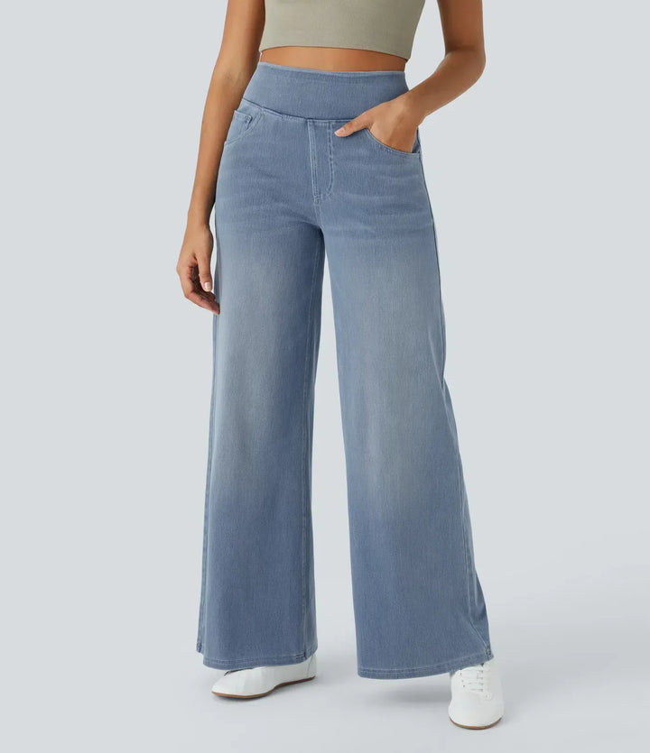 Damen Elastische Hose Hohe Taille