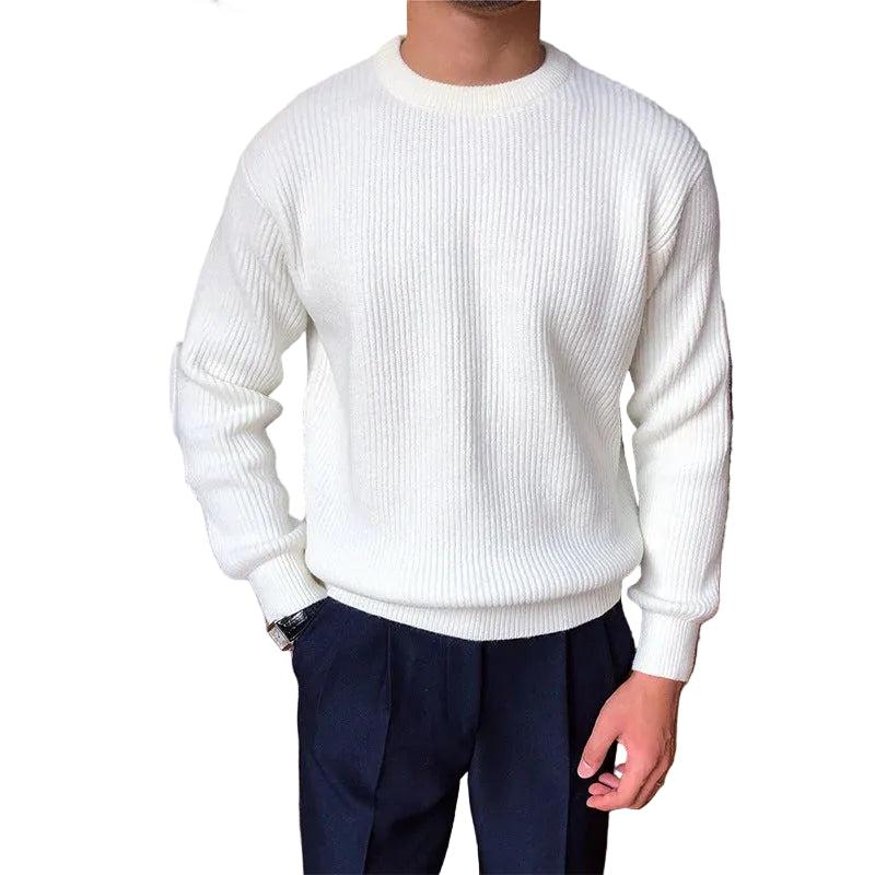 Langärmeliger Herrenpullover mit Rundhalsausschnitt-Men Sweaters-Alpenkind