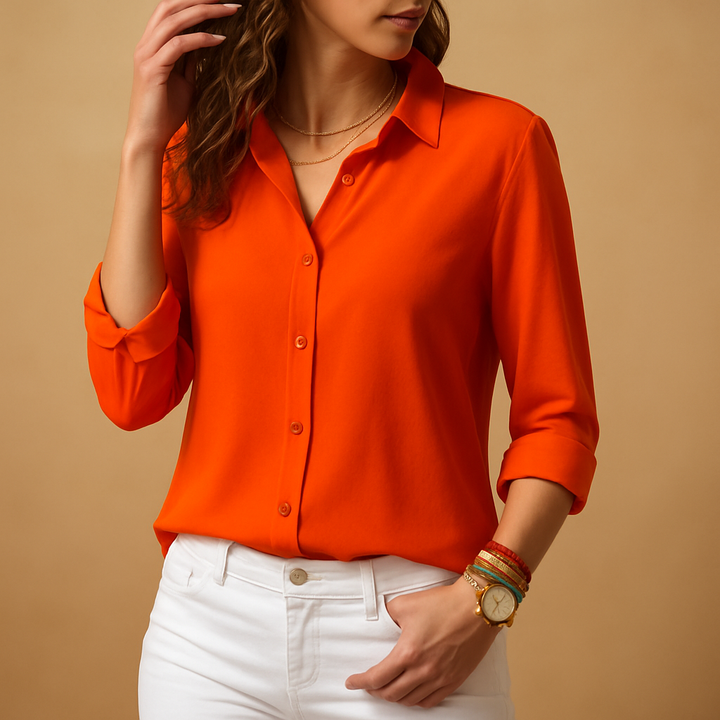 Tyra – Elegante Bluse mit Knoopsluiting