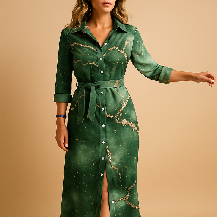 Sommerkleid für Damen, Maxilänge, locker fallend, kurze Ärmel