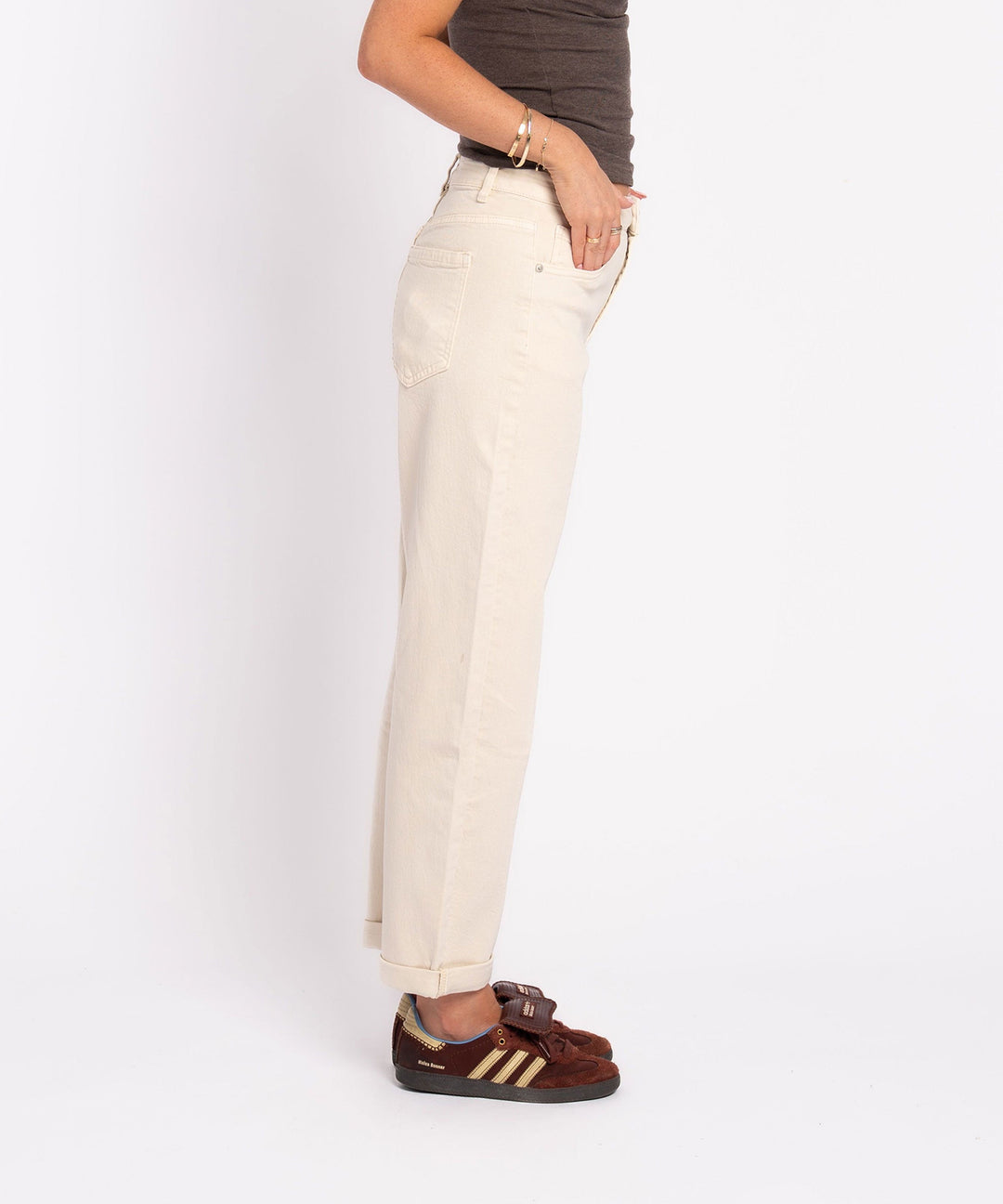 Stretch Mom Jeans Leava Beige Ladypolitan ♡