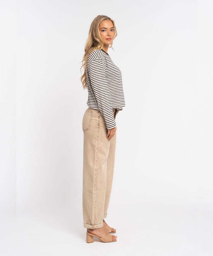 Stretch Balloon Jeans Laeticia Beige Ladypolitan ♡