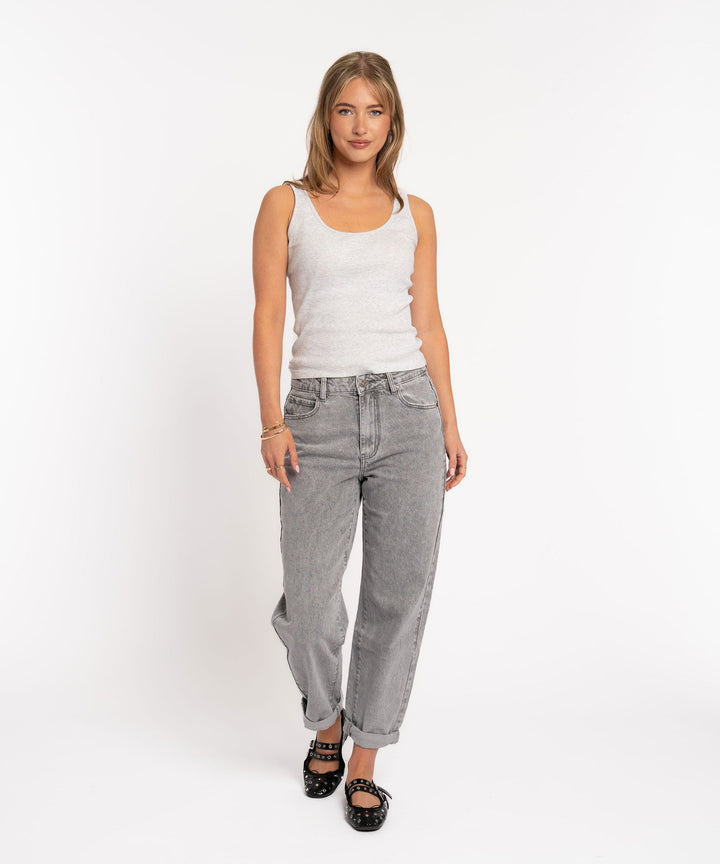 Stretch Mom Jeans Leava Grau Ladypolitan ♡