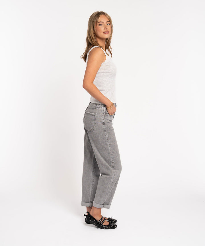Stretch Mom Jeans Leava Grau Ladypolitan ♡