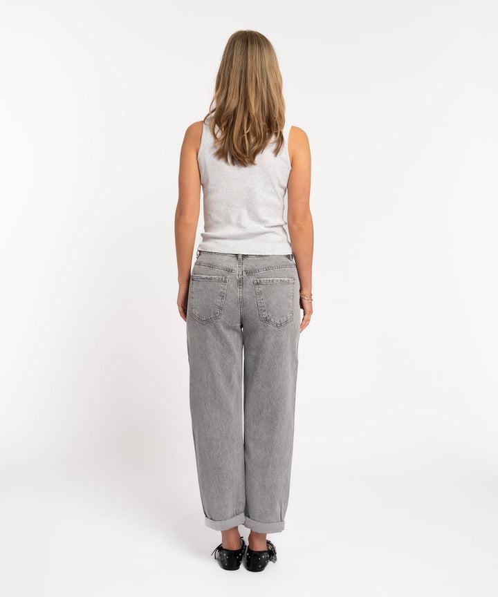 Stretch Mom Jeans Leava Grau Ladypolitan ♡