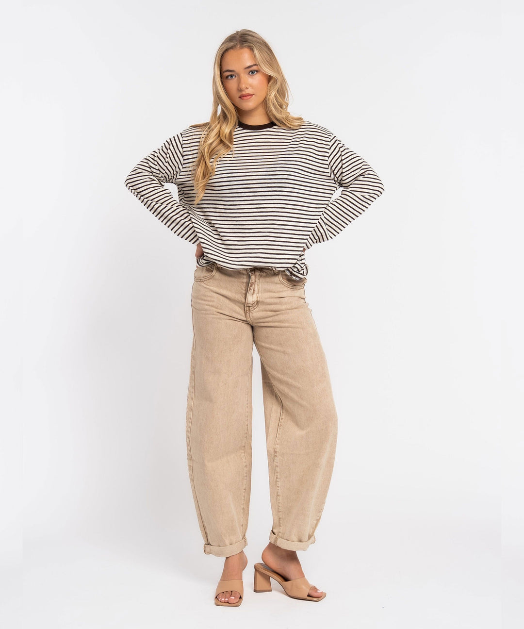 Stretch Balloon Jeans Laeticia Beige Ladypolitan ♡