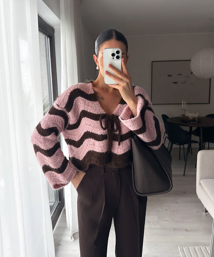 Strickjacke Leali Rosa Braun