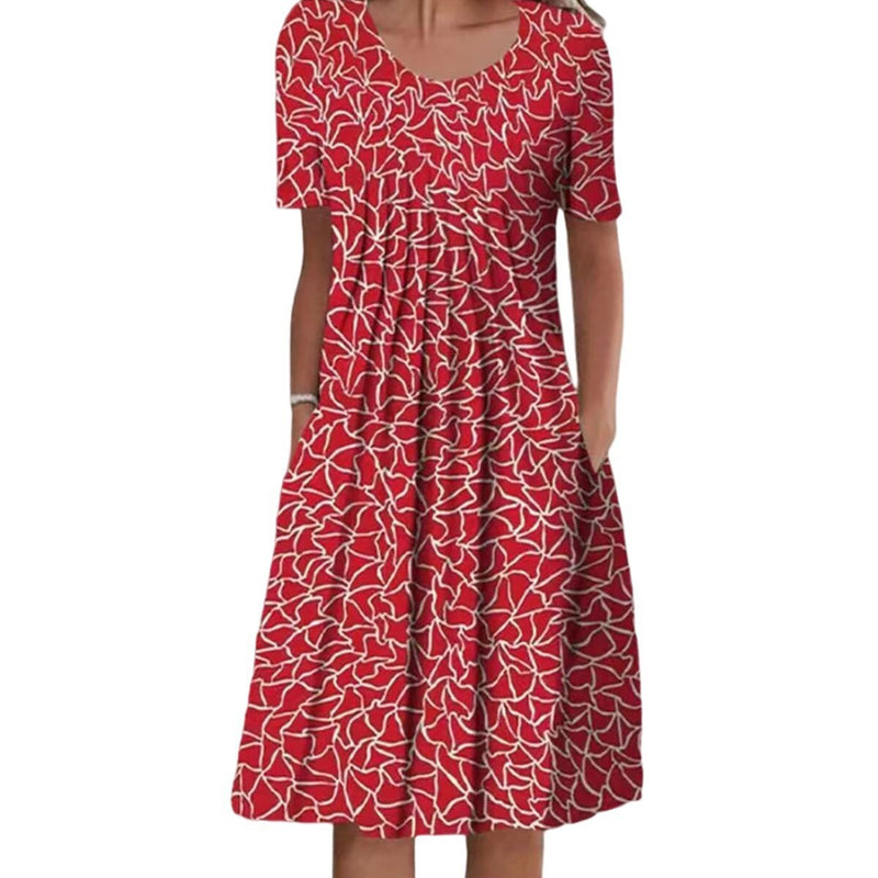 Lily – Stilvolles und lässiges Damenkleid mit floralem Muster und Taschen