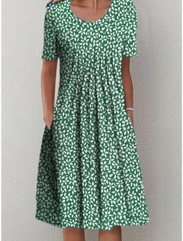 Lily – Stilvolles und lässiges Damenkleid mit floralem Muster und Taschen