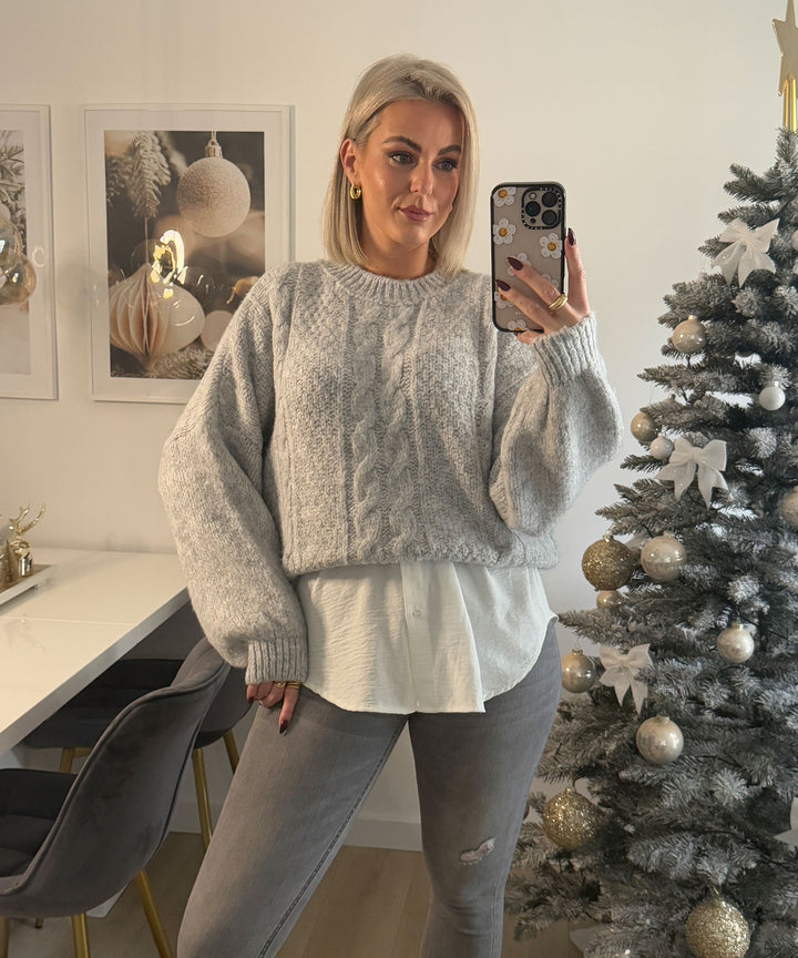 Pullover Leona Hellgrau Ladypolitan ♡