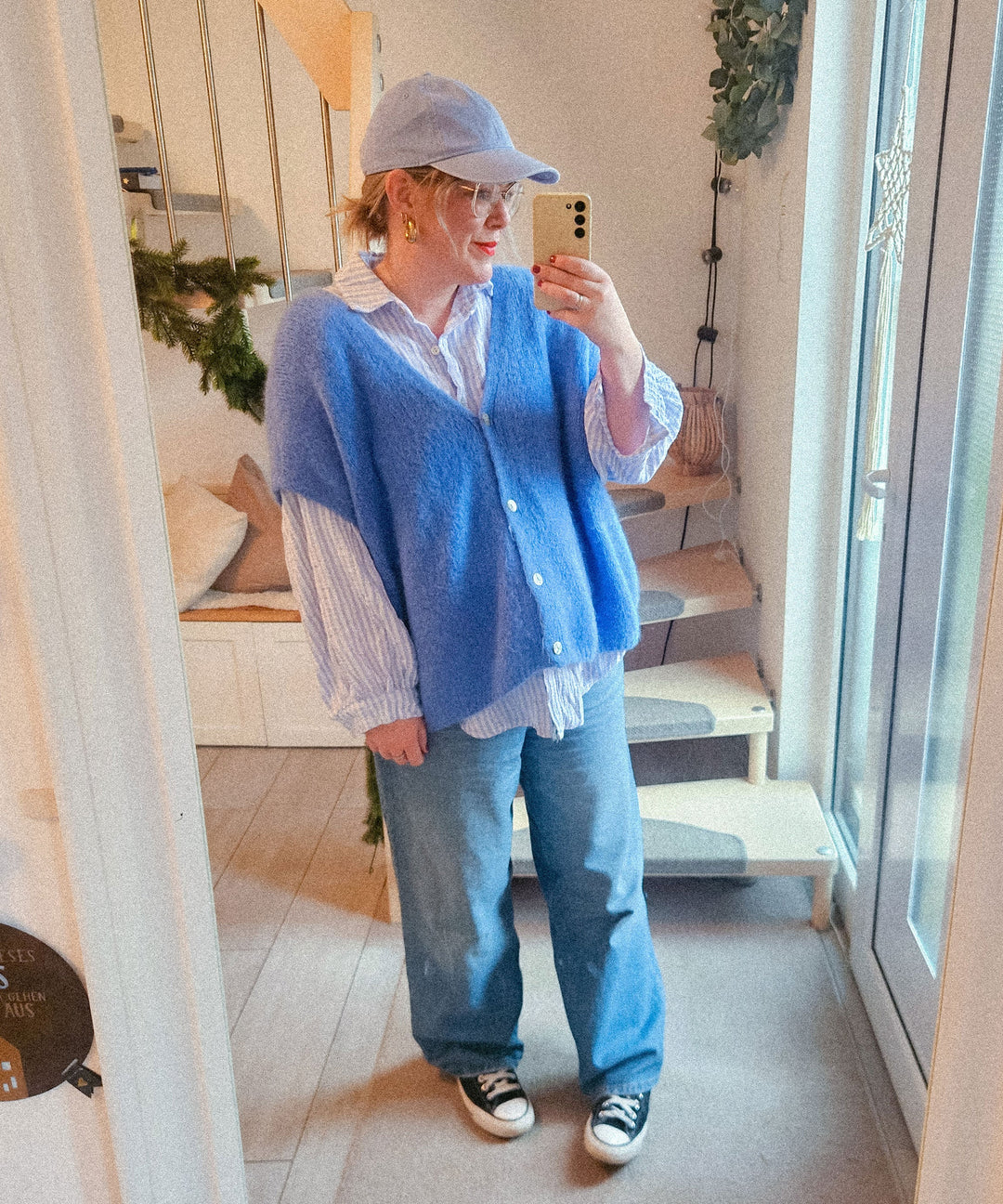 Kurzarm Cardigan Liz Blau Ladypolitan ♡