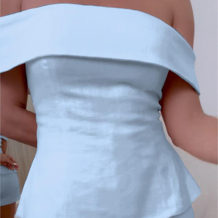 Damen-Zweiteiler: Oberteil und Hose aus Baumwollmischung